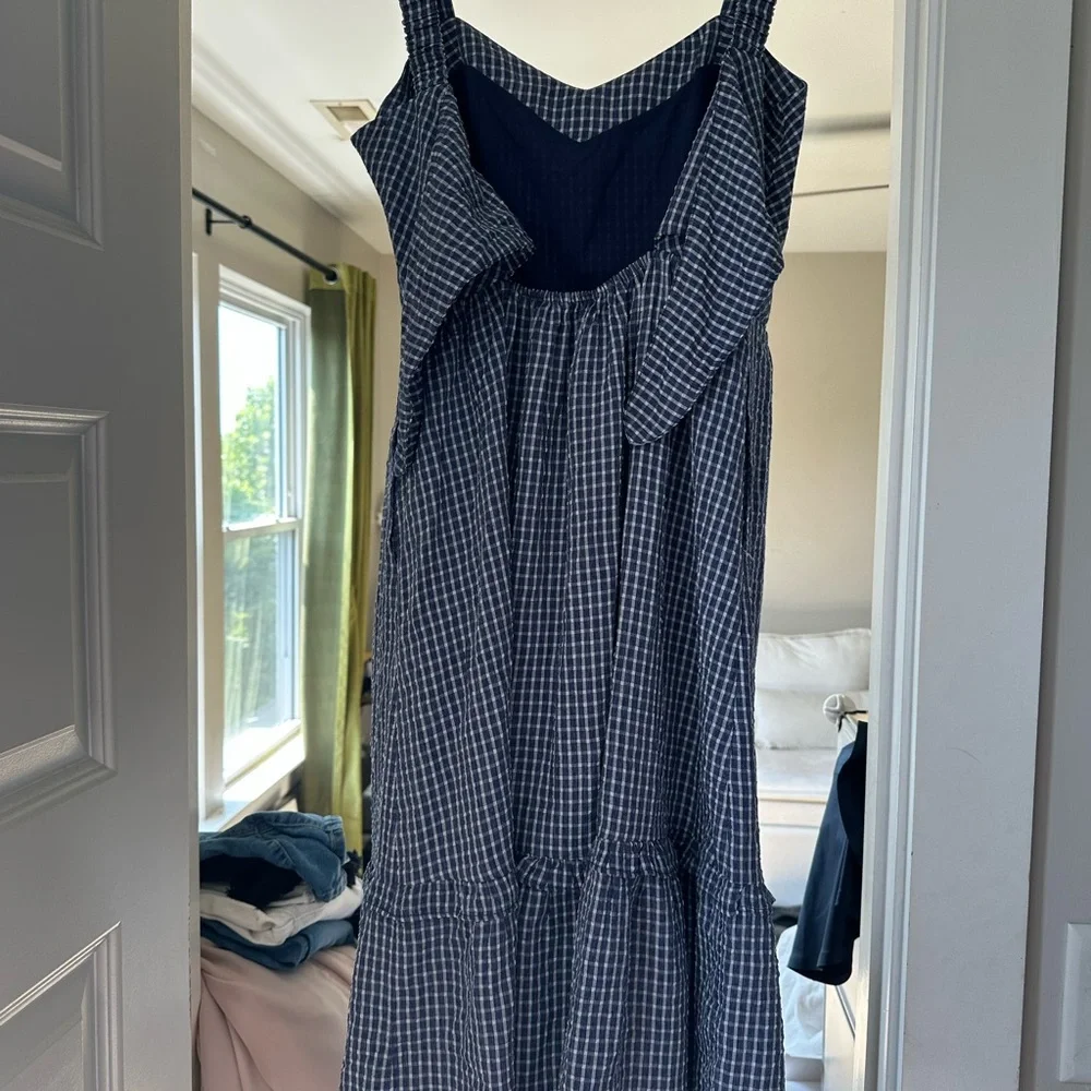 Draper James Blue and White Checkered Summer Dress- 4 - Picture 2 of 2